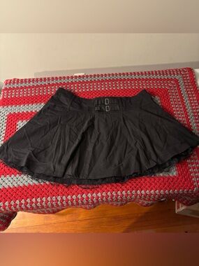 Tripp NYC Size 24 Black Mini Skirt with Silver Hardware Punk Rock Goth Grunge